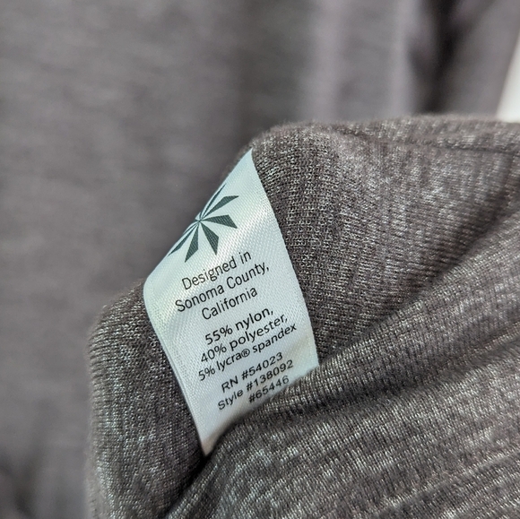 Athleta Dress Womens Medium Brown Mini Taupe Long Sleeve Scoop Ruched - Picture 9 of 11